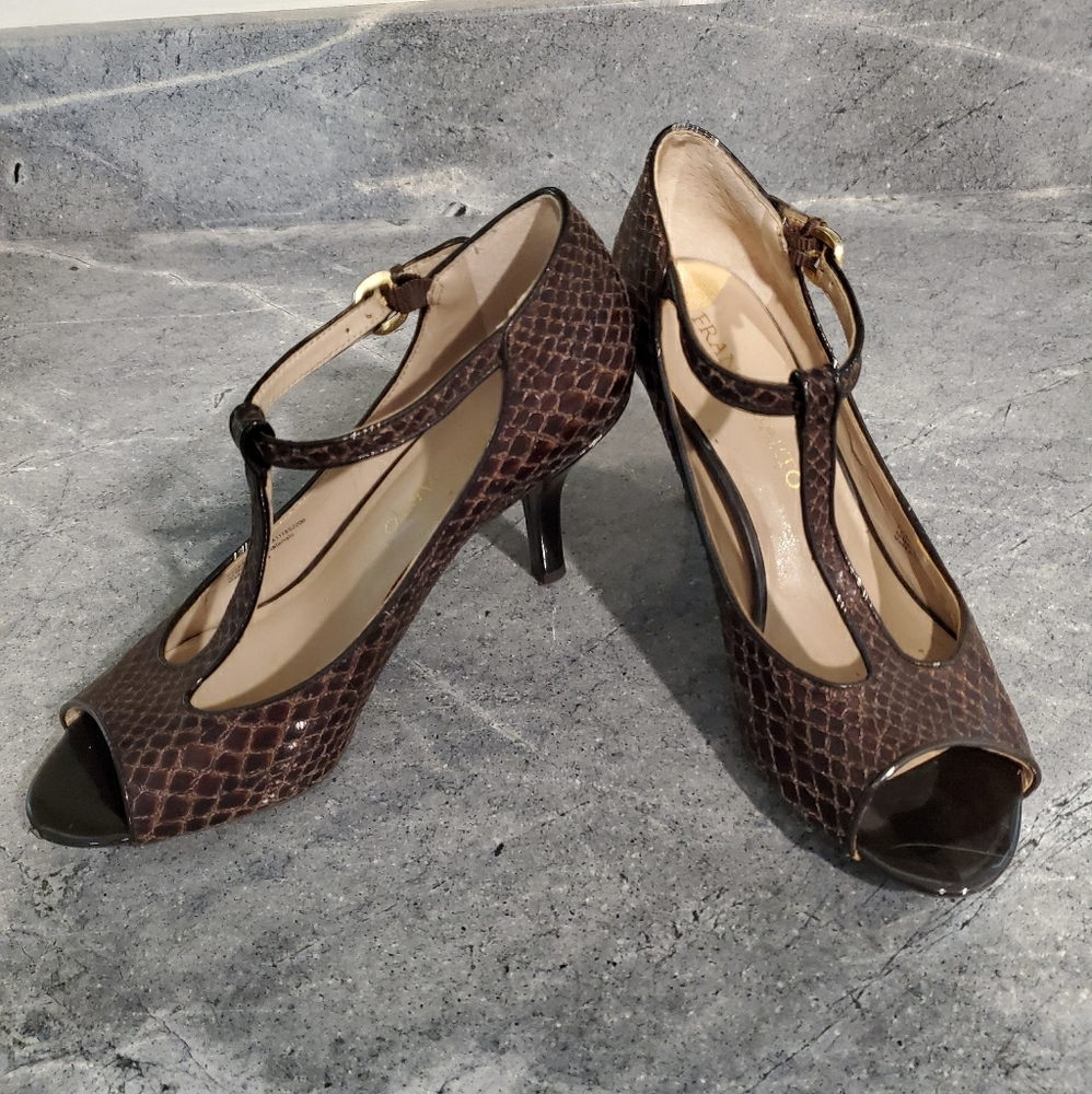 T-strap open-toe heels size 7.5